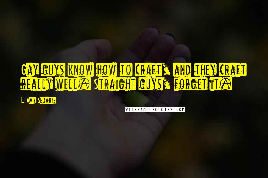 Amy Sedaris Quotes: Gay guys know how to craft, and they craft really well. Straight guys, forget it.