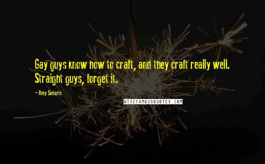 Amy Sedaris Quotes: Gay guys know how to craft, and they craft really well. Straight guys, forget it.