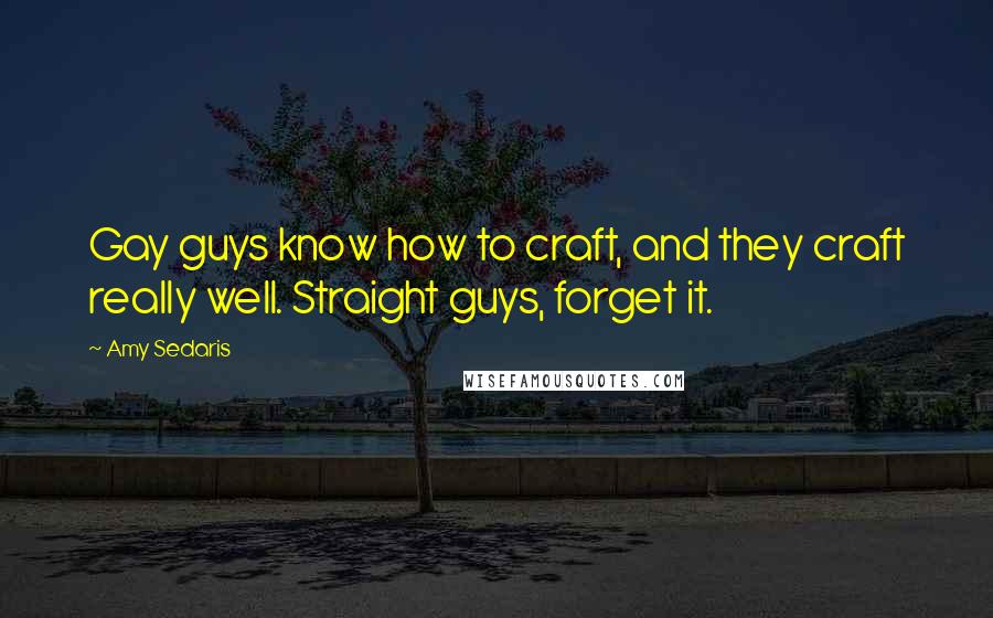 Amy Sedaris Quotes: Gay guys know how to craft, and they craft really well. Straight guys, forget it.