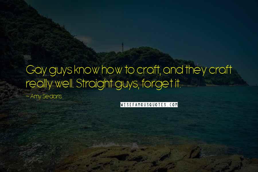 Amy Sedaris Quotes: Gay guys know how to craft, and they craft really well. Straight guys, forget it.