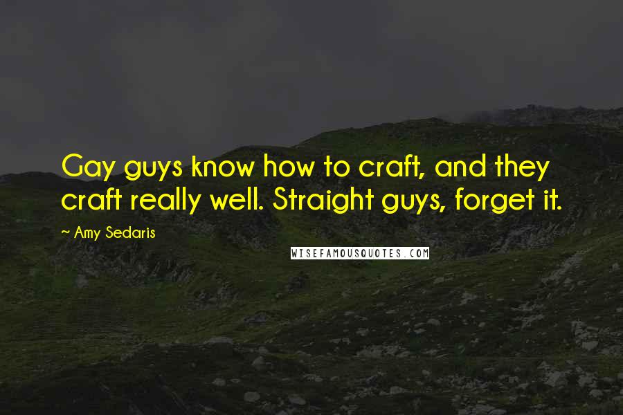 Amy Sedaris Quotes: Gay guys know how to craft, and they craft really well. Straight guys, forget it.