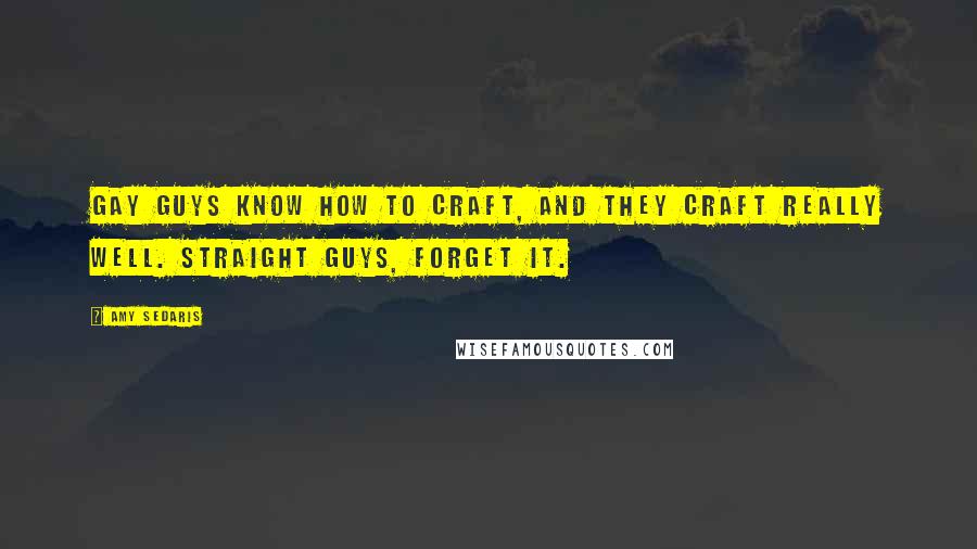 Amy Sedaris Quotes: Gay guys know how to craft, and they craft really well. Straight guys, forget it.
