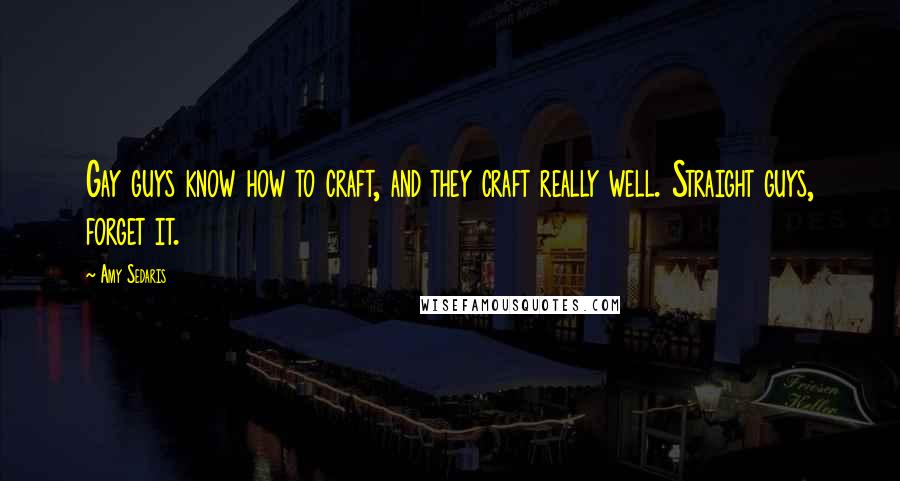 Amy Sedaris Quotes: Gay guys know how to craft, and they craft really well. Straight guys, forget it.
