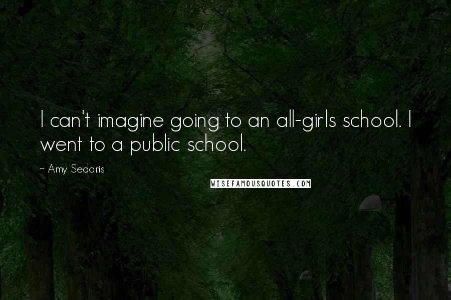 Amy Sedaris Quotes: I can't imagine going to an all-girls school. I went to a public school.