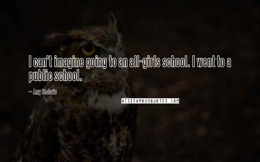 Amy Sedaris Quotes: I can't imagine going to an all-girls school. I went to a public school.