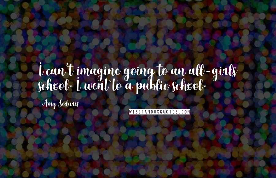 Amy Sedaris Quotes: I can't imagine going to an all-girls school. I went to a public school.