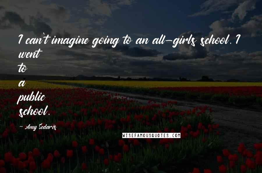 Amy Sedaris Quotes: I can't imagine going to an all-girls school. I went to a public school.