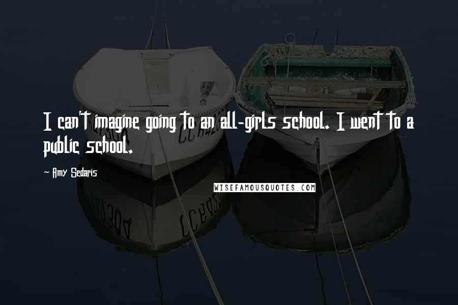 Amy Sedaris Quotes: I can't imagine going to an all-girls school. I went to a public school.