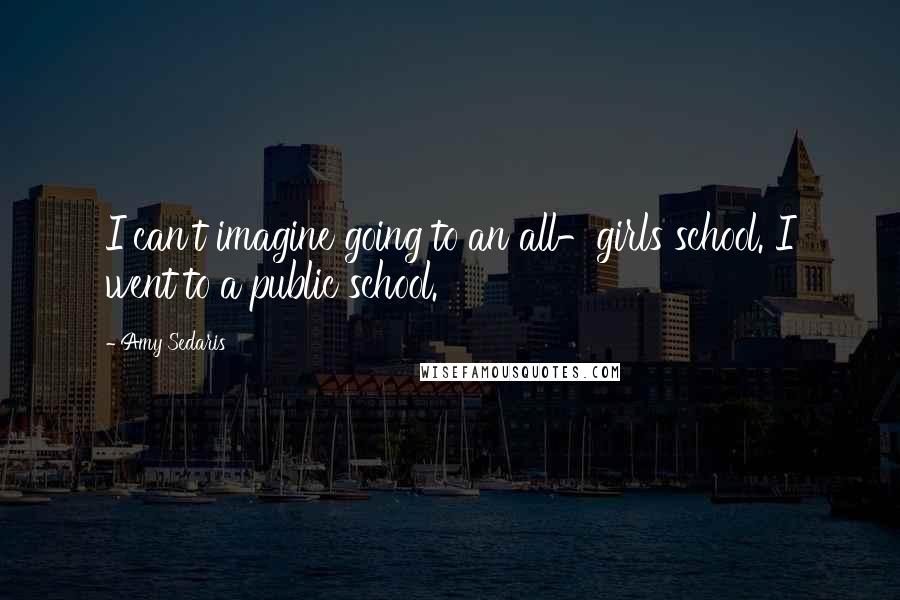 Amy Sedaris Quotes: I can't imagine going to an all-girls school. I went to a public school.