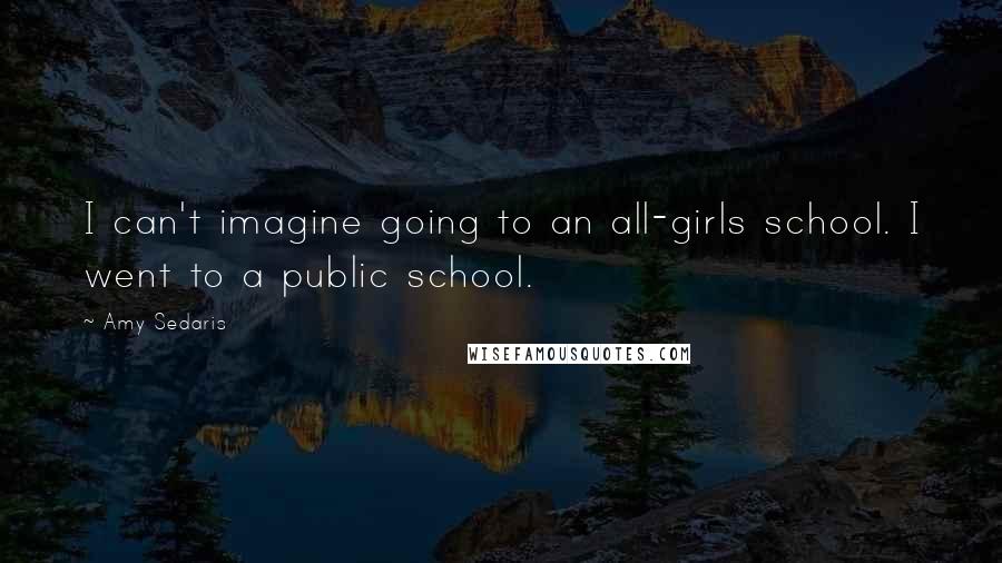 Amy Sedaris Quotes: I can't imagine going to an all-girls school. I went to a public school.