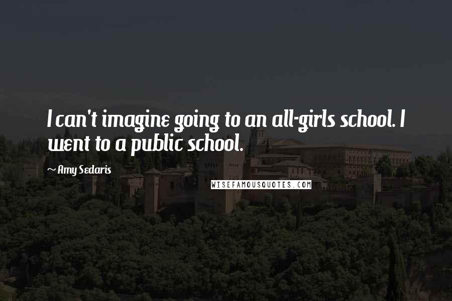 Amy Sedaris Quotes: I can't imagine going to an all-girls school. I went to a public school.