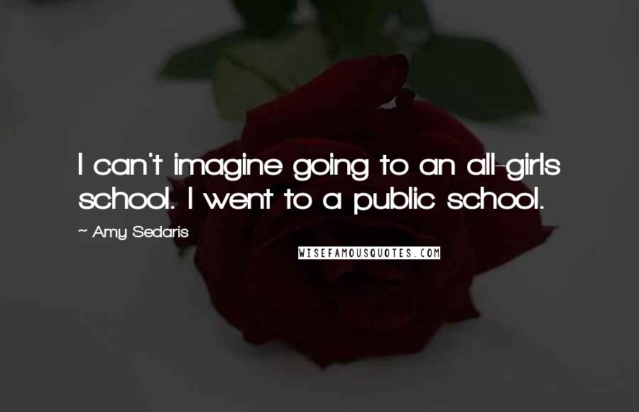 Amy Sedaris Quotes: I can't imagine going to an all-girls school. I went to a public school.