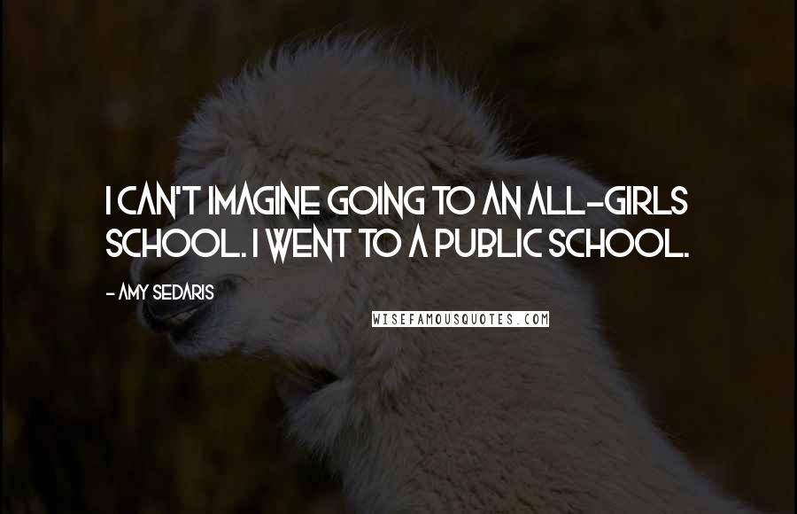 Amy Sedaris Quotes: I can't imagine going to an all-girls school. I went to a public school.