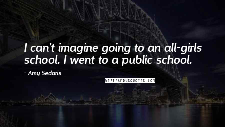 Amy Sedaris Quotes: I can't imagine going to an all-girls school. I went to a public school.