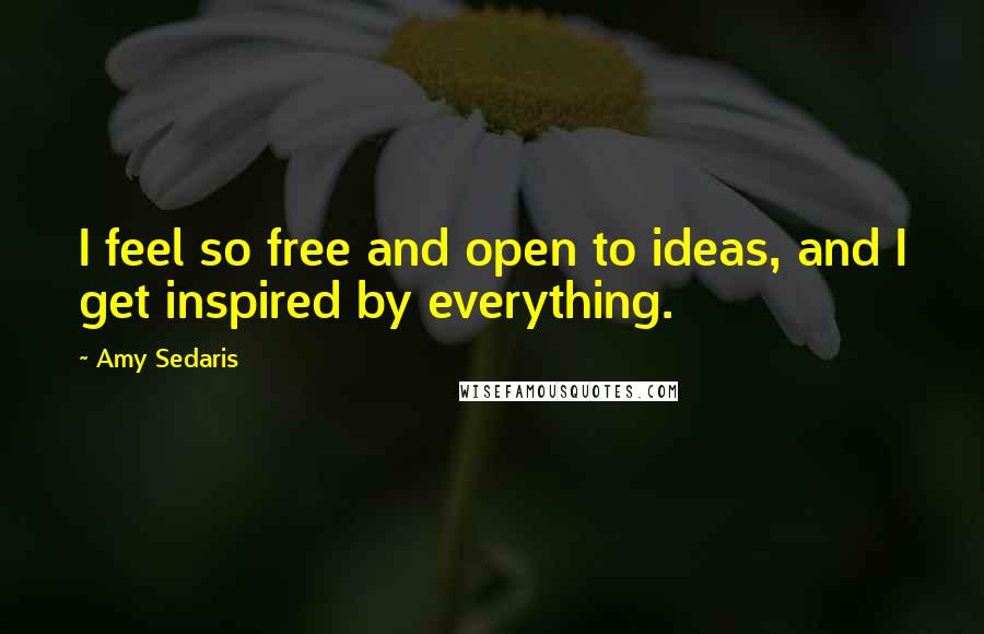 Amy Sedaris Quotes: I feel so free and open to ideas, and I get inspired by everything.