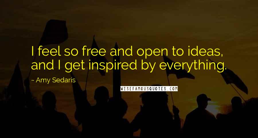 Amy Sedaris Quotes: I feel so free and open to ideas, and I get inspired by everything.