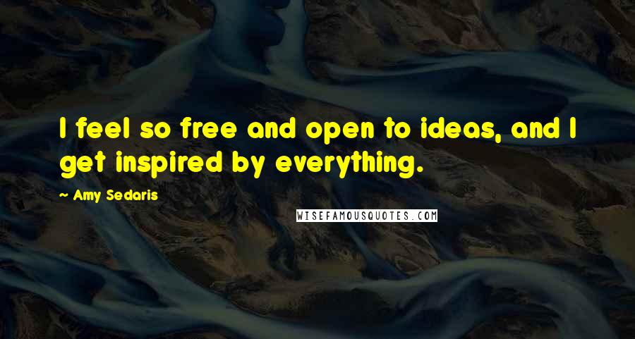 Amy Sedaris Quotes: I feel so free and open to ideas, and I get inspired by everything.