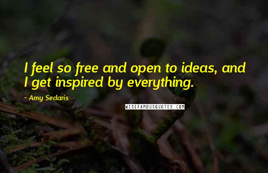 Amy Sedaris Quotes: I feel so free and open to ideas, and I get inspired by everything.