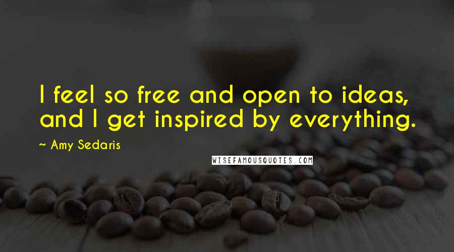 Amy Sedaris Quotes: I feel so free and open to ideas, and I get inspired by everything.