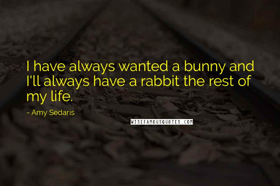 Amy Sedaris Quotes: I have always wanted a bunny and I'll always have a rabbit the rest of my life.