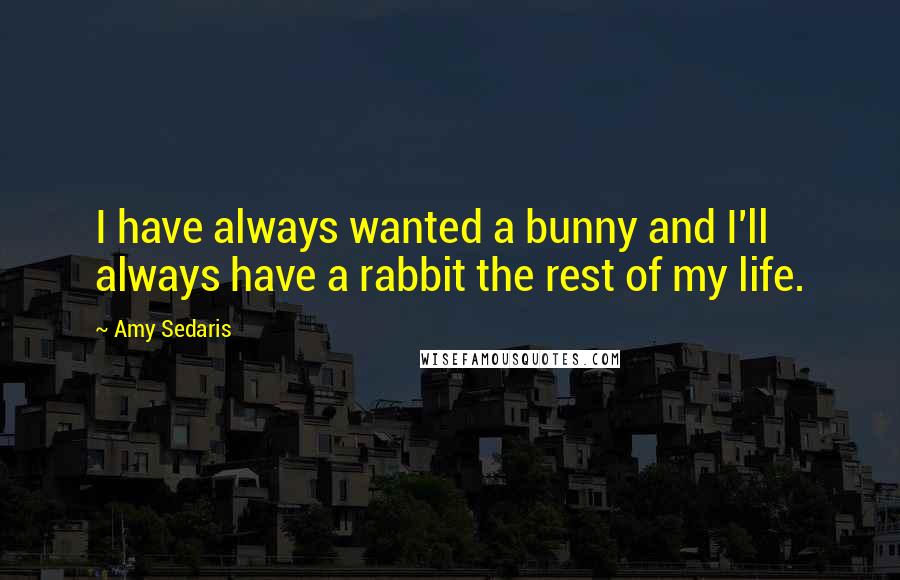 Amy Sedaris Quotes: I have always wanted a bunny and I'll always have a rabbit the rest of my life.