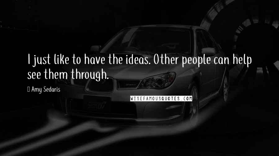 Amy Sedaris Quotes: I just like to have the ideas. Other people can help see them through.