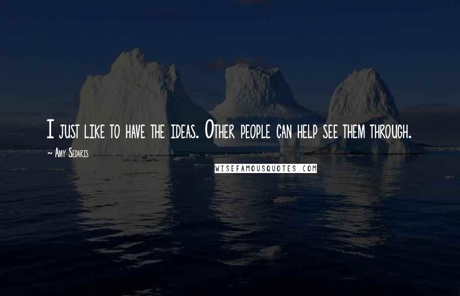 Amy Sedaris Quotes: I just like to have the ideas. Other people can help see them through.