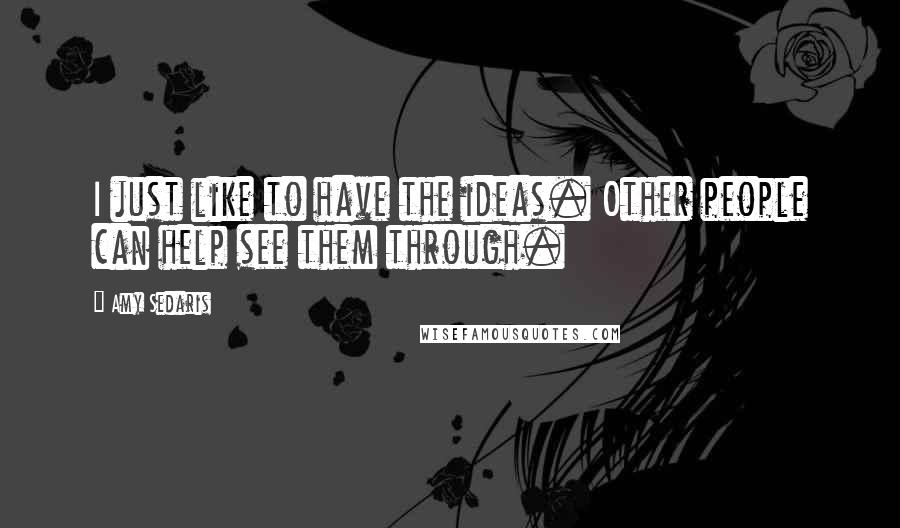 Amy Sedaris Quotes: I just like to have the ideas. Other people can help see them through.