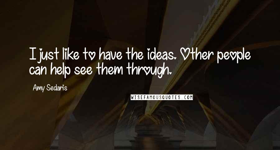 Amy Sedaris Quotes: I just like to have the ideas. Other people can help see them through.