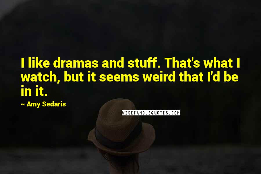 Amy Sedaris Quotes: I like dramas and stuff. That's what I watch, but it seems weird that I'd be in it.