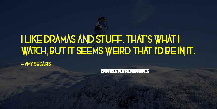 Amy Sedaris Quotes: I like dramas and stuff. That's what I watch, but it seems weird that I'd be in it.