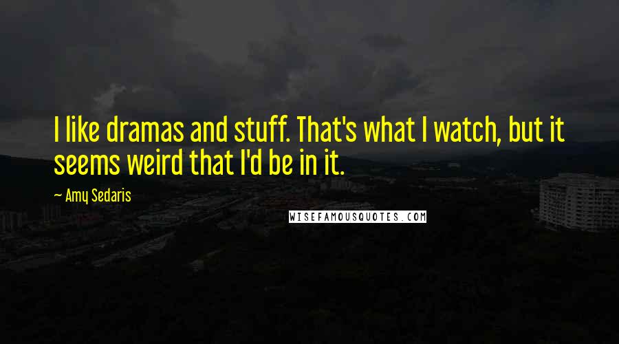 Amy Sedaris Quotes: I like dramas and stuff. That's what I watch, but it seems weird that I'd be in it.