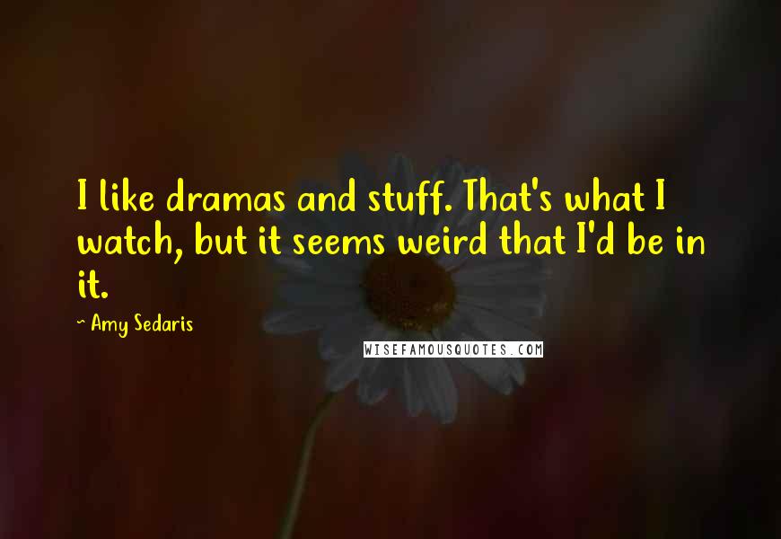 Amy Sedaris Quotes: I like dramas and stuff. That's what I watch, but it seems weird that I'd be in it.