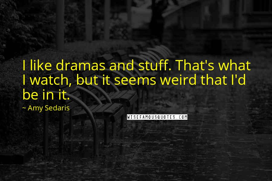 Amy Sedaris Quotes: I like dramas and stuff. That's what I watch, but it seems weird that I'd be in it.