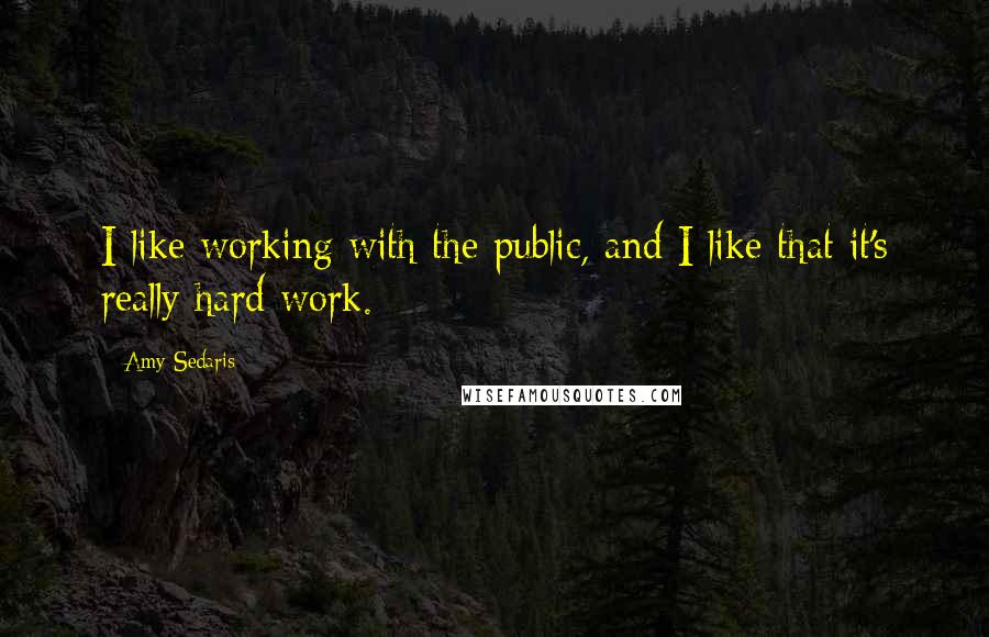 Amy Sedaris Quotes: I like working with the public, and I like that it's really hard work.