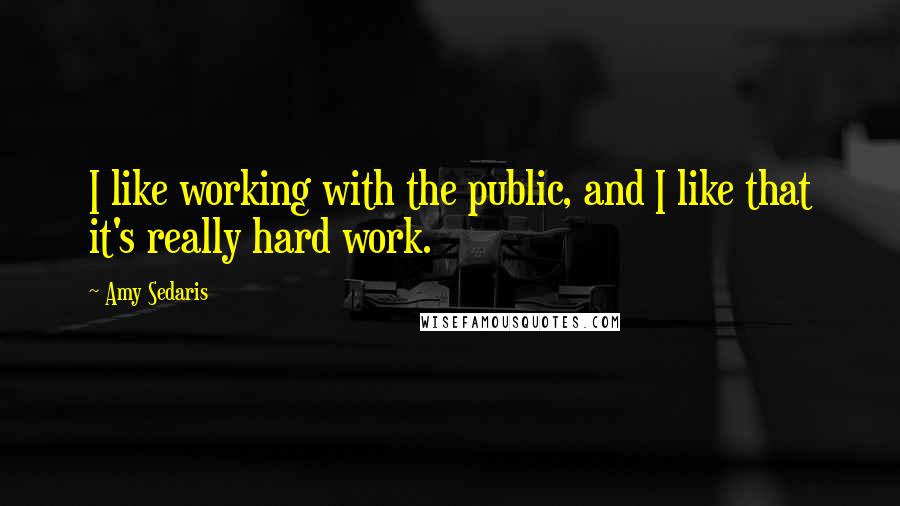 Amy Sedaris Quotes: I like working with the public, and I like that it's really hard work.