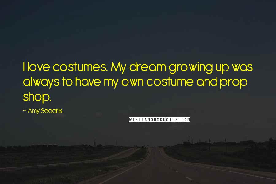 Amy Sedaris Quotes: I love costumes. My dream growing up was always to have my own costume and prop shop.