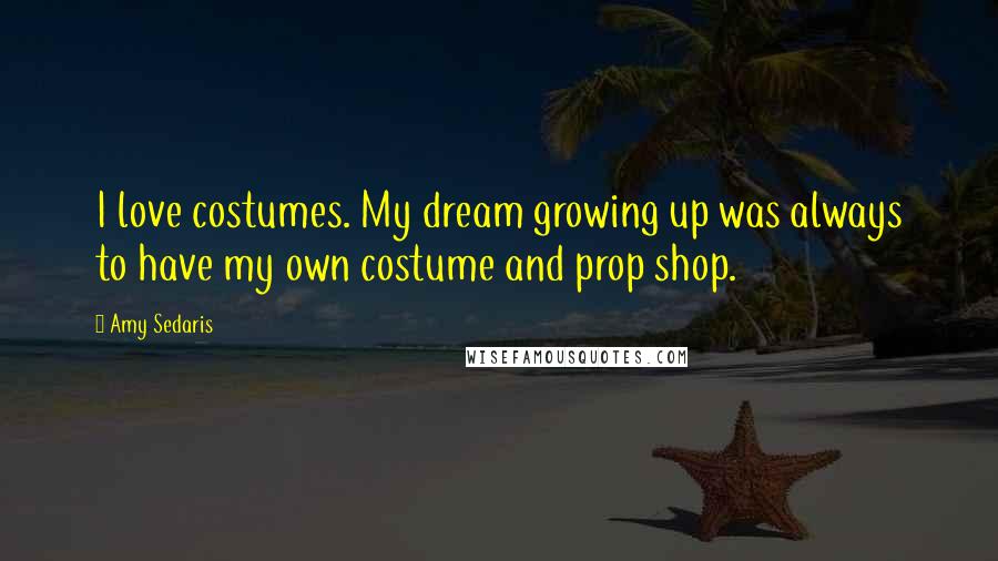 Amy Sedaris Quotes: I love costumes. My dream growing up was always to have my own costume and prop shop.