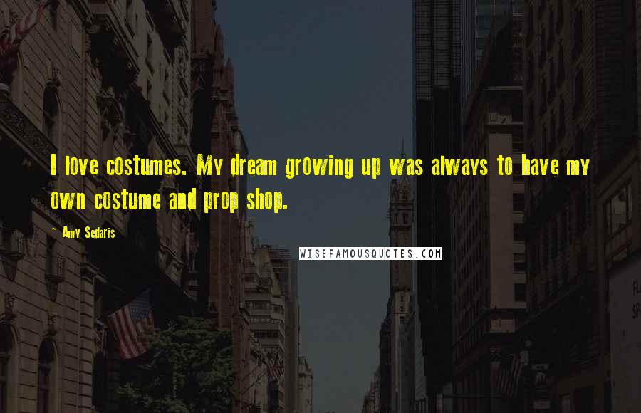 Amy Sedaris Quotes: I love costumes. My dream growing up was always to have my own costume and prop shop.