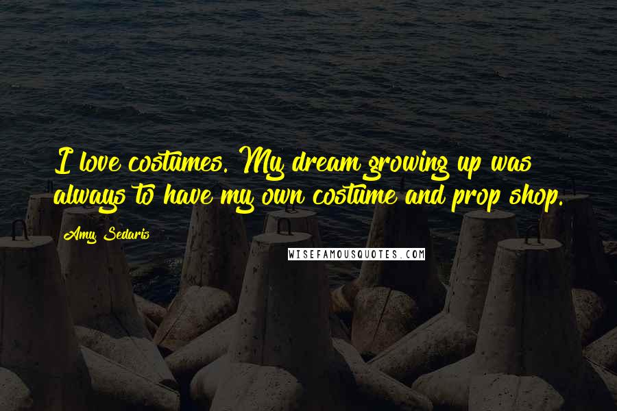 Amy Sedaris Quotes: I love costumes. My dream growing up was always to have my own costume and prop shop.