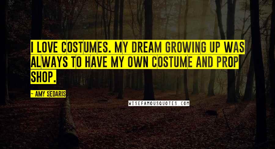 Amy Sedaris Quotes: I love costumes. My dream growing up was always to have my own costume and prop shop.