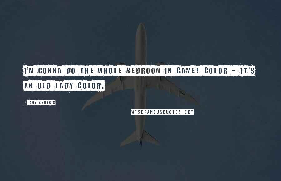Amy Sedaris Quotes: I'm gonna do the whole bedroom in camel color - it's an old lady color.
