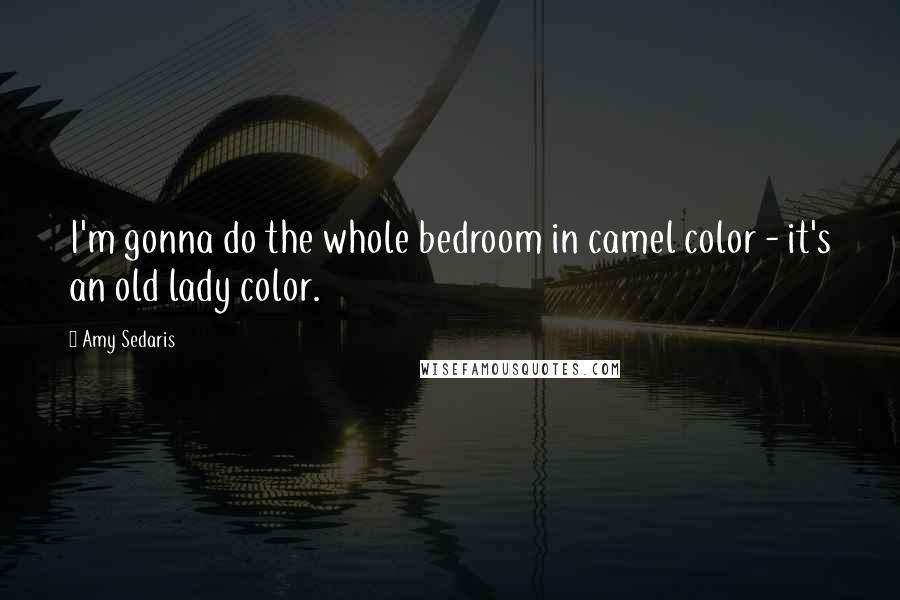 Amy Sedaris Quotes: I'm gonna do the whole bedroom in camel color - it's an old lady color.