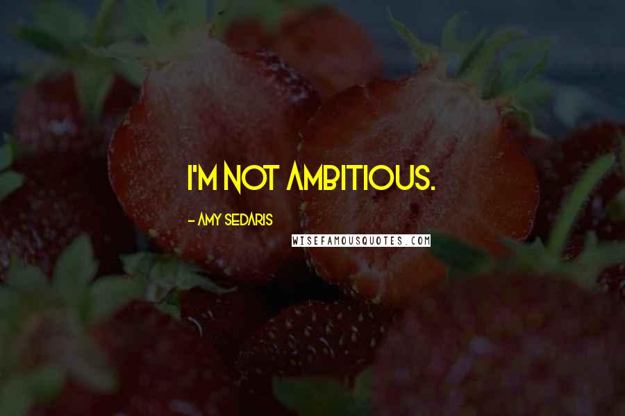 Amy Sedaris Quotes: I'm not ambitious.