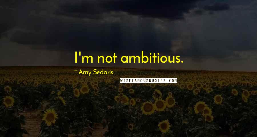 Amy Sedaris Quotes: I'm not ambitious.