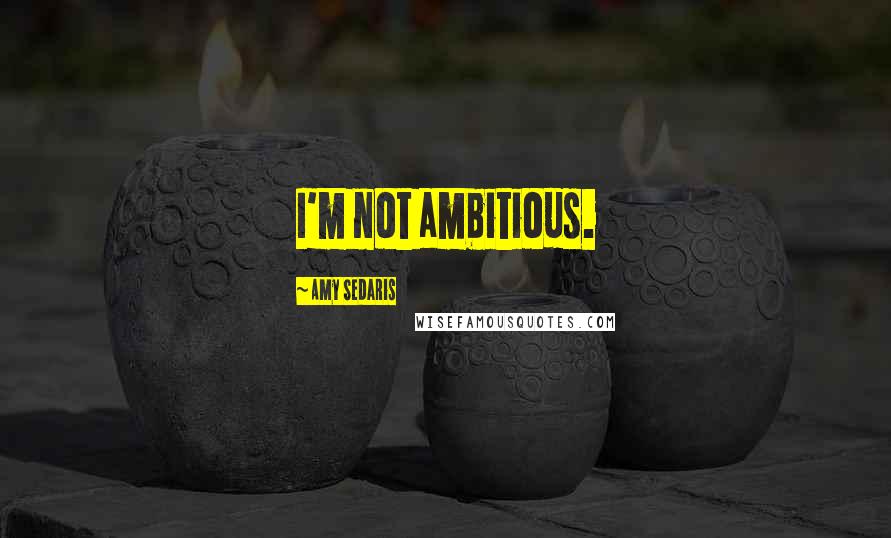 Amy Sedaris Quotes: I'm not ambitious.