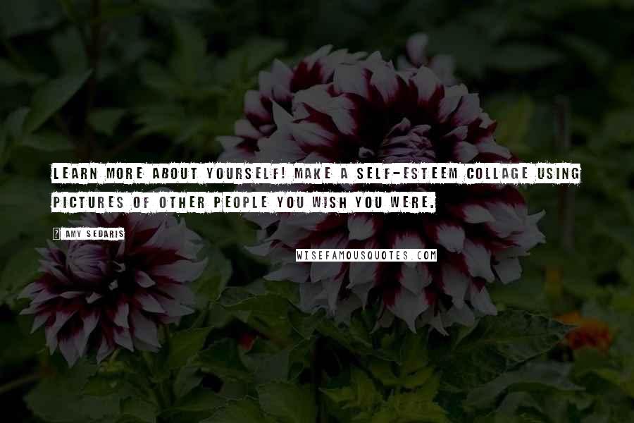 Amy Sedaris Quotes: Learn more about yourself! Make a self-esteem collage using pictures of other people you wish you were.