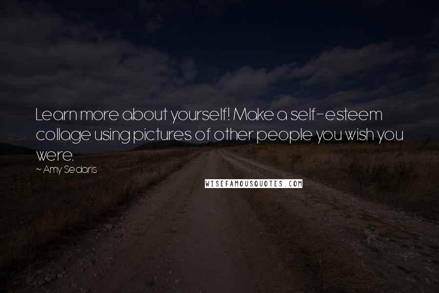 Amy Sedaris Quotes: Learn more about yourself! Make a self-esteem collage using pictures of other people you wish you were.