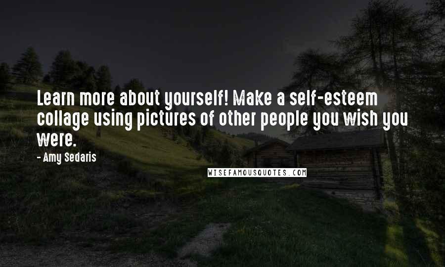 Amy Sedaris Quotes: Learn more about yourself! Make a self-esteem collage using pictures of other people you wish you were.