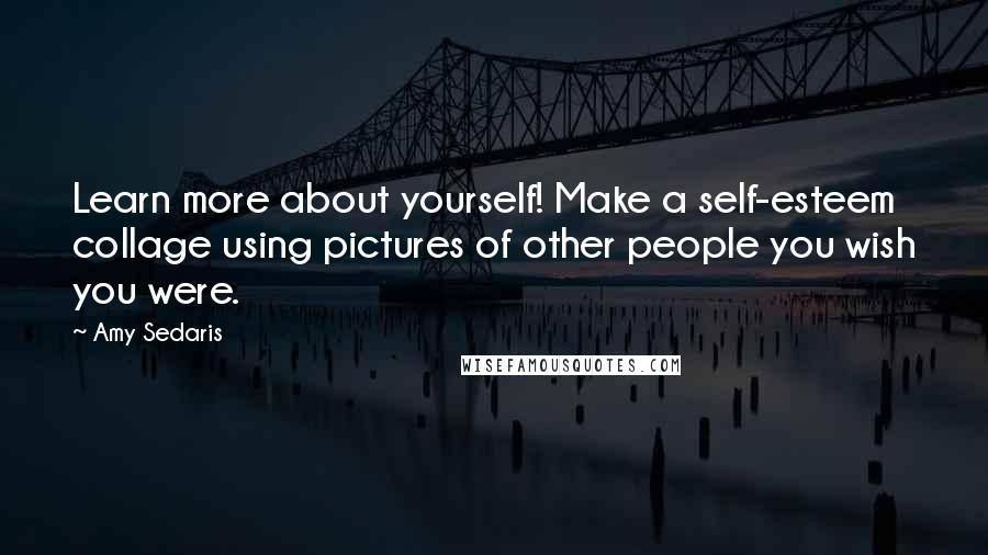 Amy Sedaris Quotes: Learn more about yourself! Make a self-esteem collage using pictures of other people you wish you were.